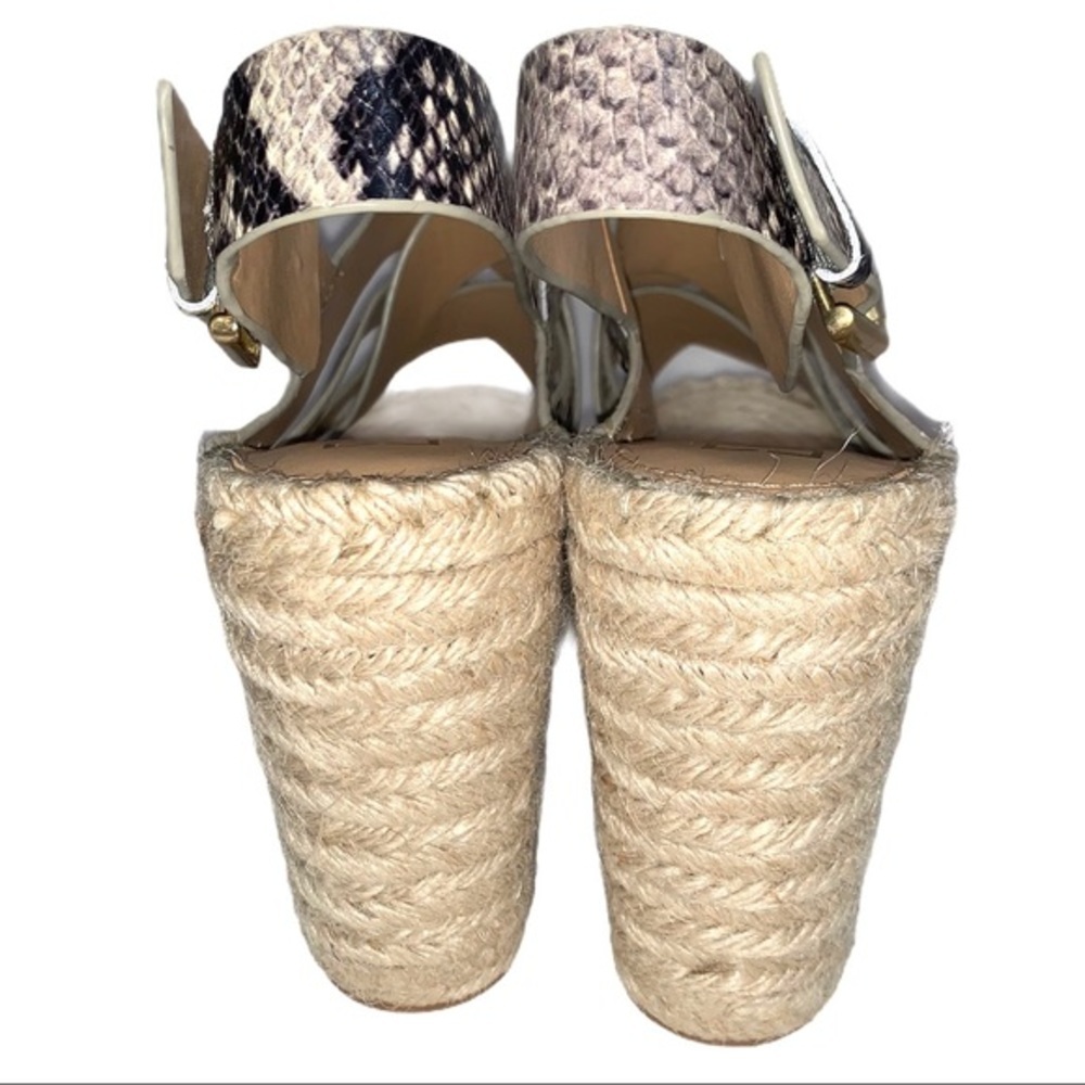 Marc Fisher size 8 leather snakeskin wedge sandals - Picture 6 of 12